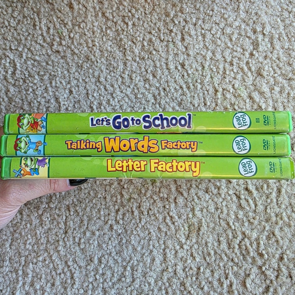 LeapFrog DVD Lot Let's Go to School Talking Words Factory Letter Factory Phonics